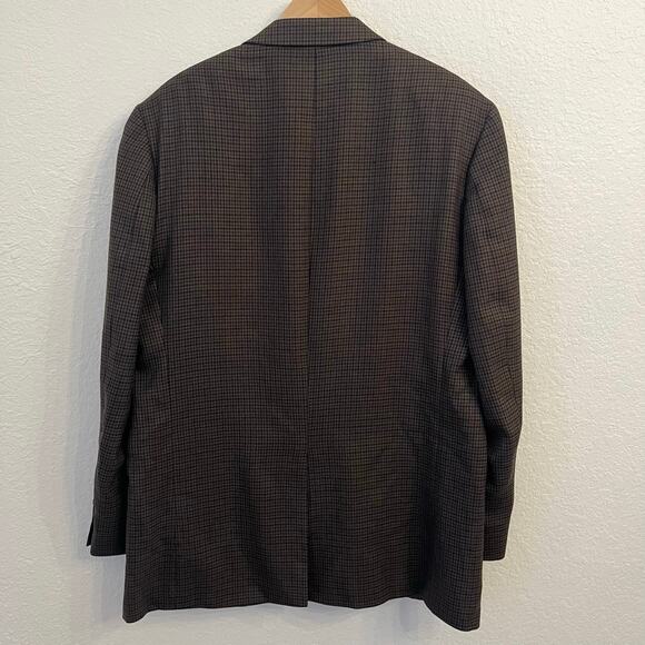 Lauren Ralph Lauren Wool Blazer Mens 44L Houndstooth Brown Sport Coat Jacket - Picture 8 of 16